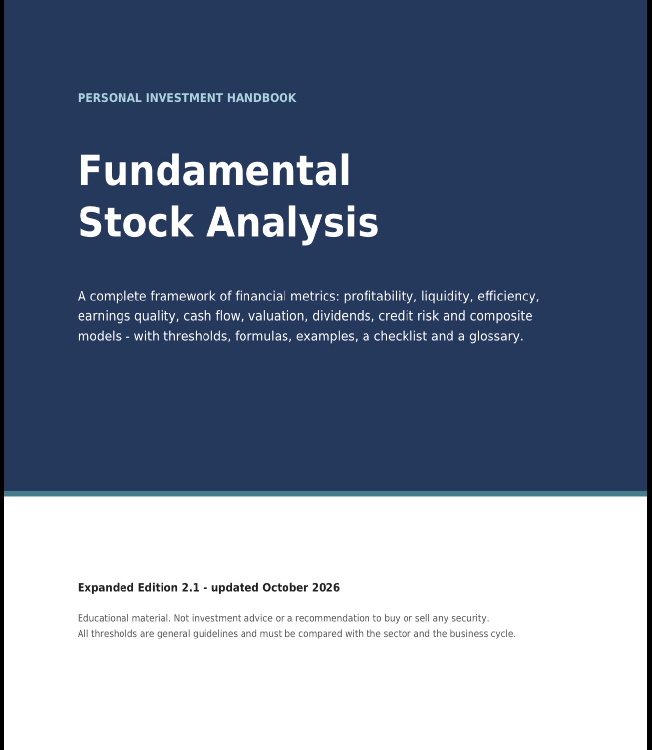 Fundamental Stock Analysis - handbook cover